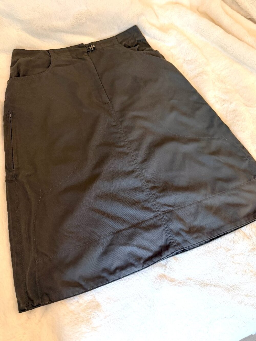 Versatile Tilley Endurables Travel Utility Skirt Dark Khaki Sz 6